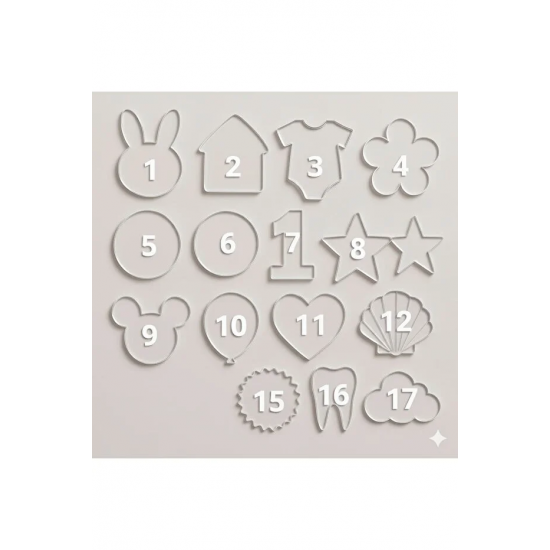 25 adet(7 cm) Şeffaf Pleksi Nişan İsteme baby shower hazır ürünler