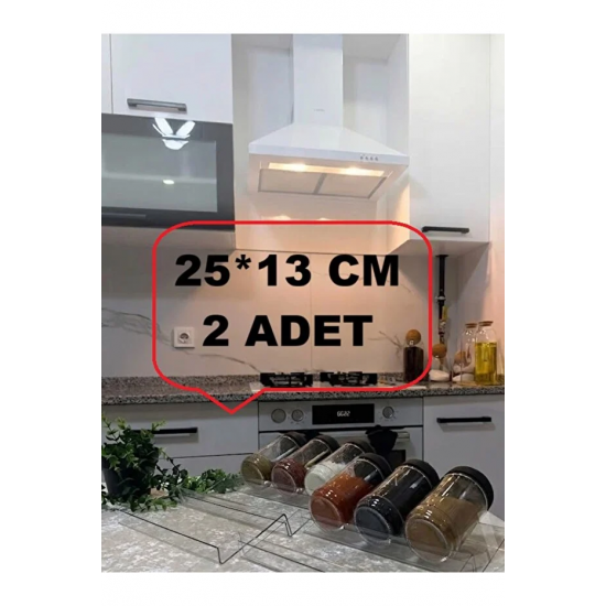 Pleksi Şeffaf 2 Adet (25*13 cm) Baharatlık Çekmece Içi Düzenleyici Organizer