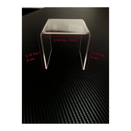 2 ADET Şeffaf Pleksi Yükseltici Sergileme Standı 8x8 Cm Banyo Mutfak Düzenleyici, Baharat Standı