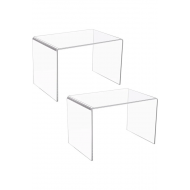 Şeffaf Pleksi Yükseltici Standı 17x17 cm, 2'li Set, Gösterişli Sergileme Çözümü
