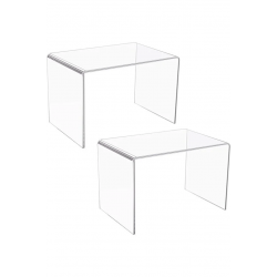 Şeffaf Pleksi Yükseltici Standı 17x17 cm, 2'li Set, Gösterişli Sergileme Çözümü