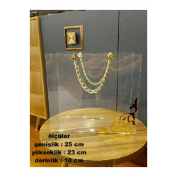 (23*25) Gold Zincirli Pleksi Çanta-Çiçek Çantası-Kız İsteme-Nişan-Düğün