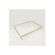 Şeffaf Pleksi Sunum Tepsisi - Gold Detaylı |25*35 Cm - Söz & Nişan & Servis Tepsisi