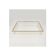 Şeffaf Pleksi Sunum Tepsisi - Gold Detaylı |25*35 Cm - Söz & Nişan & Servis Tepsisi