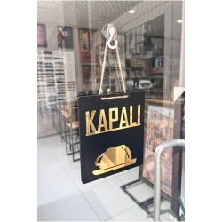 Ahşap Açık Kapalı Yazılı Tabela Levha Ayna Pleksi Kabartma Kafe Mağaza Kapı Yönlendirme