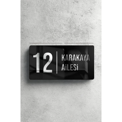 SİYAH PLEKSİ KAPI SÜSÜ (13*24 cm)