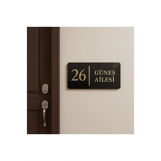 SİYAH GOLD PLEKSİ KAPI SÜSÜ