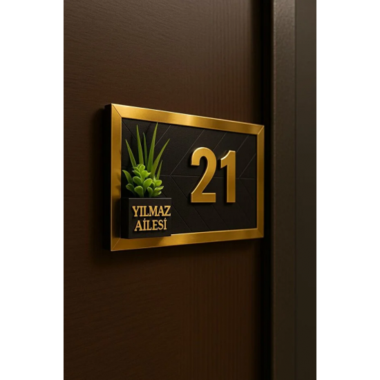 SİYAH GOLD ÇERÇEVELİ KAPI SÜSÜ(10*20 CM)