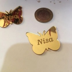 GOLD KELEBEK İSİMLİK 25 ADET