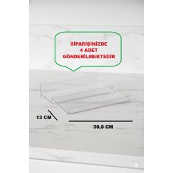 (4 Adet 30,5x13cm) Çekmece Içi Baharatlık Düzenleyici BOŞ Stant (KAVANOZLARI HARİÇTİR)