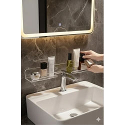 PLEKSİ LAVABO ARKASI DÜZENLEYİCİ  RAF (10*40cm)
