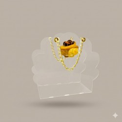 Gold Zincir Detaylı Bulut Şeffaf Pleksi  Çanta 