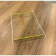 GOLD METAL KULPLU ŞEFFAF PLEKSİ SUNUM NİŞAN TEPSİSİ (20*30 CM)