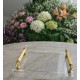 GOLD METAL KULPLU TEK KİŞİLİK SUNUM PLEKSİ TEPSİ (22*14 CM)