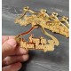 Kişiye Özel EV Ahşap ve GOLD Pleksi Yazılı 25x30 cm Yapay Çiçekli Kapı Süsü