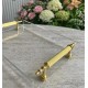 GOLD METAL KULPLU TEK KİŞİLİK SUNUM PLEKSİ TEPSİ (22*14 CM)