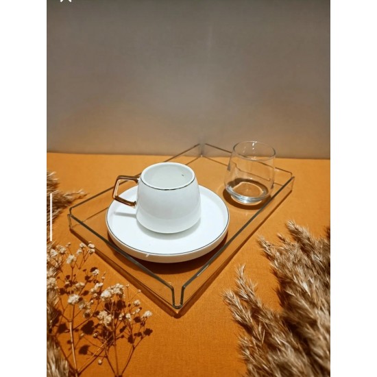 4 ADET TEK KİŞİLİK PLEKSİ SUNUMLUK TEPSİ (14*22 CM)