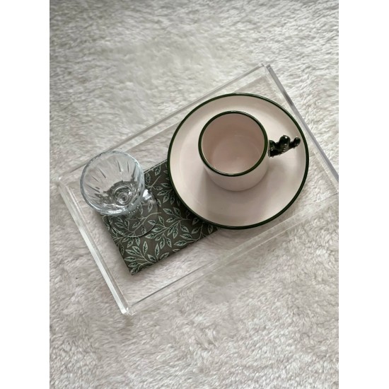 1 ADET TEK KİŞİLİK PLEKSİ SUNUM TEPSİSİ (14*22 CM)