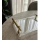GOLD METAL KULPLU TEK KİŞİLİK SUNUM PLEKSİ TEPSİ (22*14 CM)