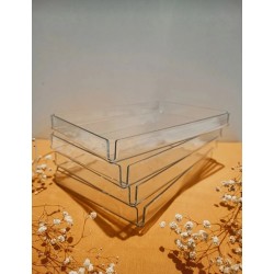 4 ADET TEK KİŞİLİK PLEKSİ SUNUMLUK TEPSİ (14*22 CM)