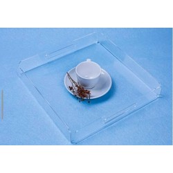 KARE ÇAY KAHVE SÖZ NİŞAN SUNUMLUK PLEKSİ TEPSİ (25*25 CM)