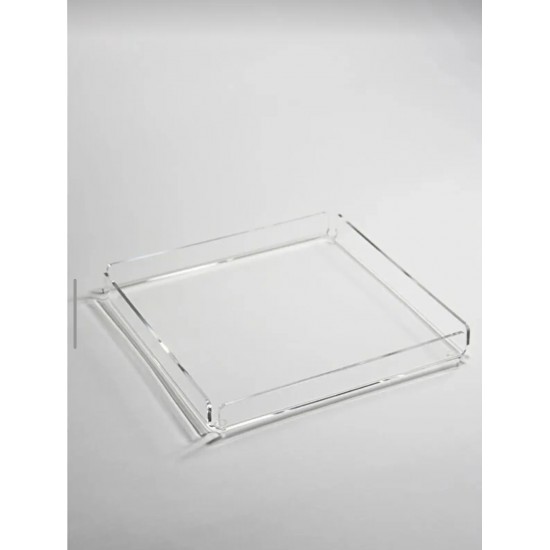 KARE ÇAY KAHVE SÖZ NİŞAN SUNUMLUK PLEKSİ TEPSİ (25*25 CM)