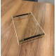SİYAH-GOLD METAL KULPLU ŞEFFAF PLEKSİ SÖZ NİŞAN SUNUM TEPSİ 20*30