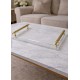 4 KİŞİLİK GOLD METAL KULPLU SÖZ NİŞAN SUNUM PLEKSİ TEPSİ (22*30 CM)